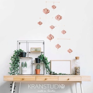grande mobile cinetico, 9 diamanti origami, 4 colori diversi selezionabili