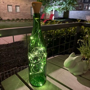 Soldrivna ljusslingor i glasflaska, utomhusträdgårdslykta