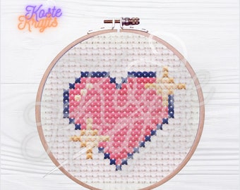 8-bit Heart Mini Cross-stitch Pattern Digital Download - Etsy