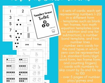 Math Toolkit | Math Games and Number Play | Number bonds | Logic games | Ten frames math | Number Sense pdf | Back to School | homeschool