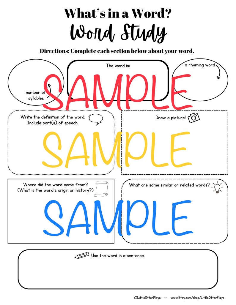 Word of the Day Template Vocabulary Word Template Summer Etsy Word of the Day Template Vocabulary Word Template Summer Etsy