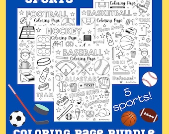 Sports coloring sheets bundle | Sports activity sheets | Coloring bundle for kids | Sports activities for kids | PDF bundle | Coloring sheet