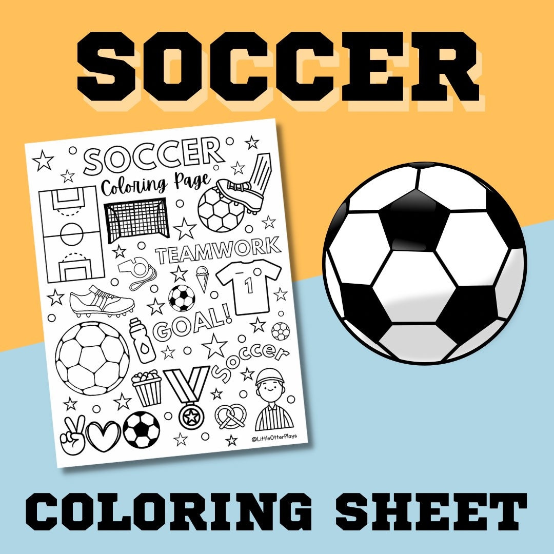 Soccer Coloring Sheet Sports Coloring Sheet Coloring Page for Kids