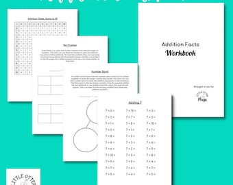 Math spiral review addition and subtraction facts | First grade math | Math fluency practice | Kindergarten workbook | Math addition PDF