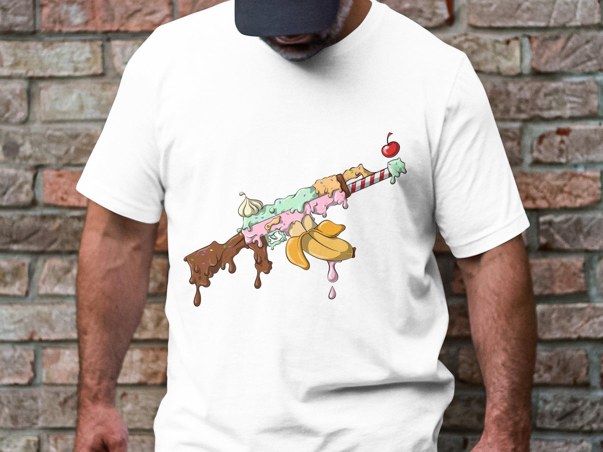 Ice Cream AK47 Unisex Tshirt Funny Ice Cream Shirt, Assault Rifle