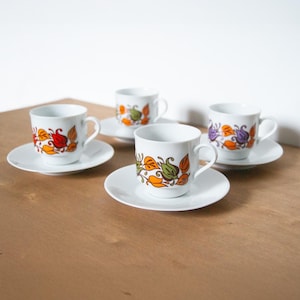 Vintage Bavaria Greidlitz kaffekoppset (höstdesign, 1970-tal, gott skick)