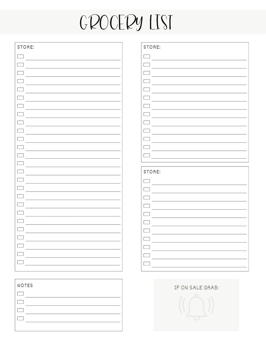 Multi-store Grocery Shopping List - Etsy