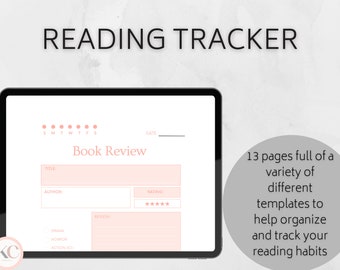 Digital Reading Tracker, Reading Journal, Book Tracker, Reading Log, Digital Planner, Digital Journal, Book Journal, Book Review, Reading