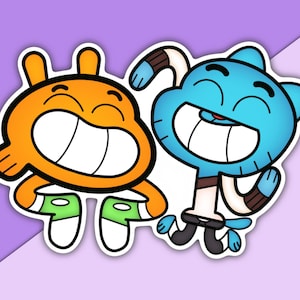 Amazing gumball and Darwin sticker. Glossy Laminated Sticker - Water-Resistant, Scratch-Proof, Handmade Stickers.