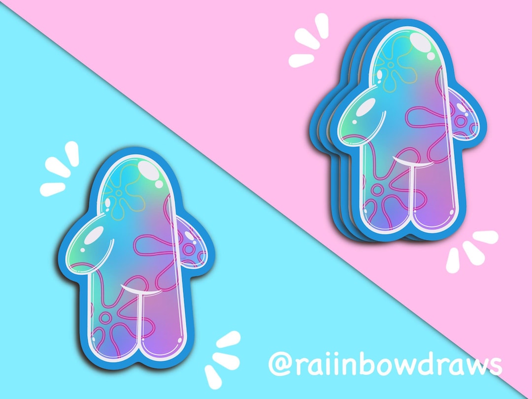 Bubble Friend,sponge Cartoon,glossy Laminated Stickerwaterresistant
