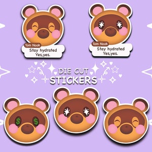Tom Nook Sticker: Kawaii ACNH Villager, Glossy Die Cut