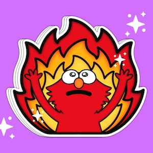 Hellmo Flames Meme Sticker: Glossy, Water-Resistant, Handmade