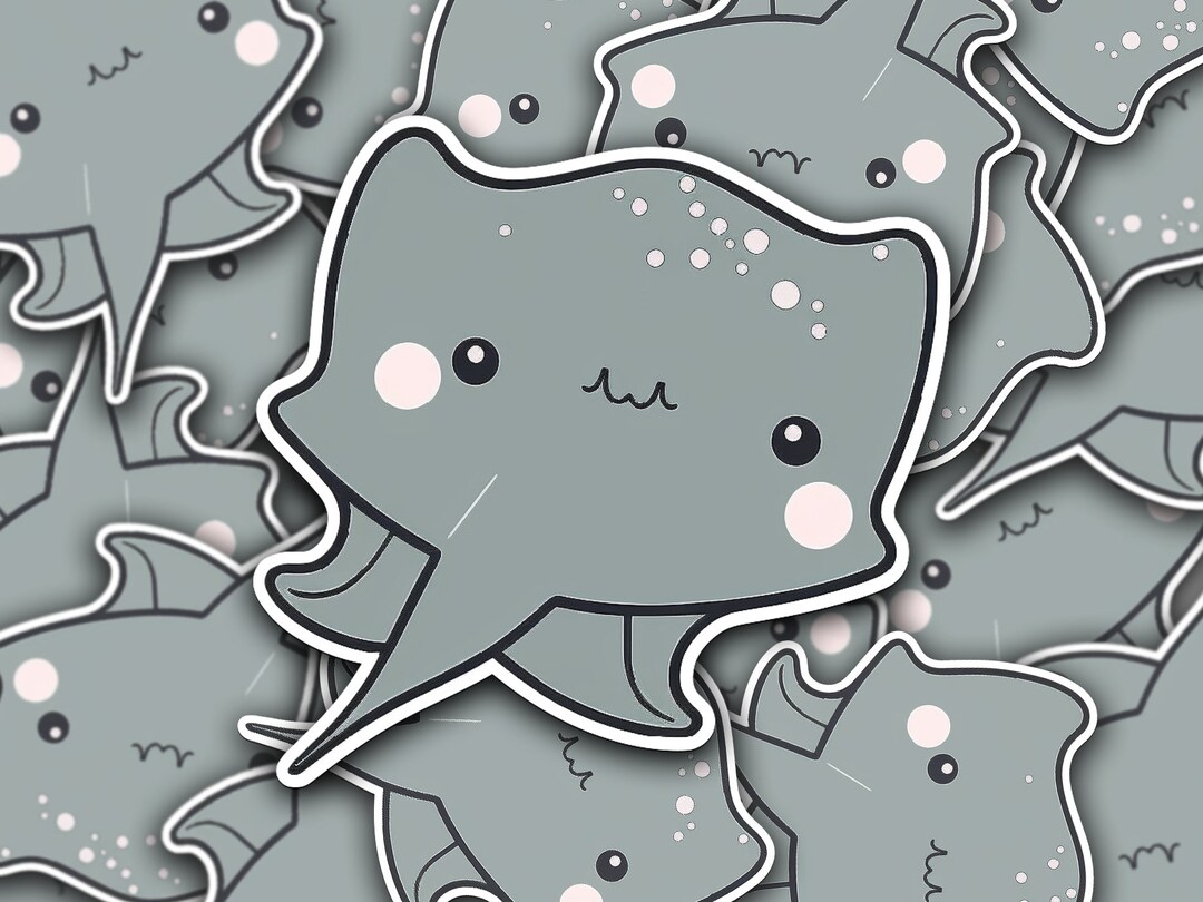Cute Kawaii Stingray Vinyl Decal Durable and Waterproof Personalize
