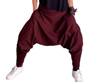 UNISEX HAREM PANTS handmade by bok&pa | the comfy pant - Burgundy