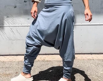 UNISEX HAREM PANTS handmade hippie trousers with control-top waistband | the comfy pant - Blue Haze