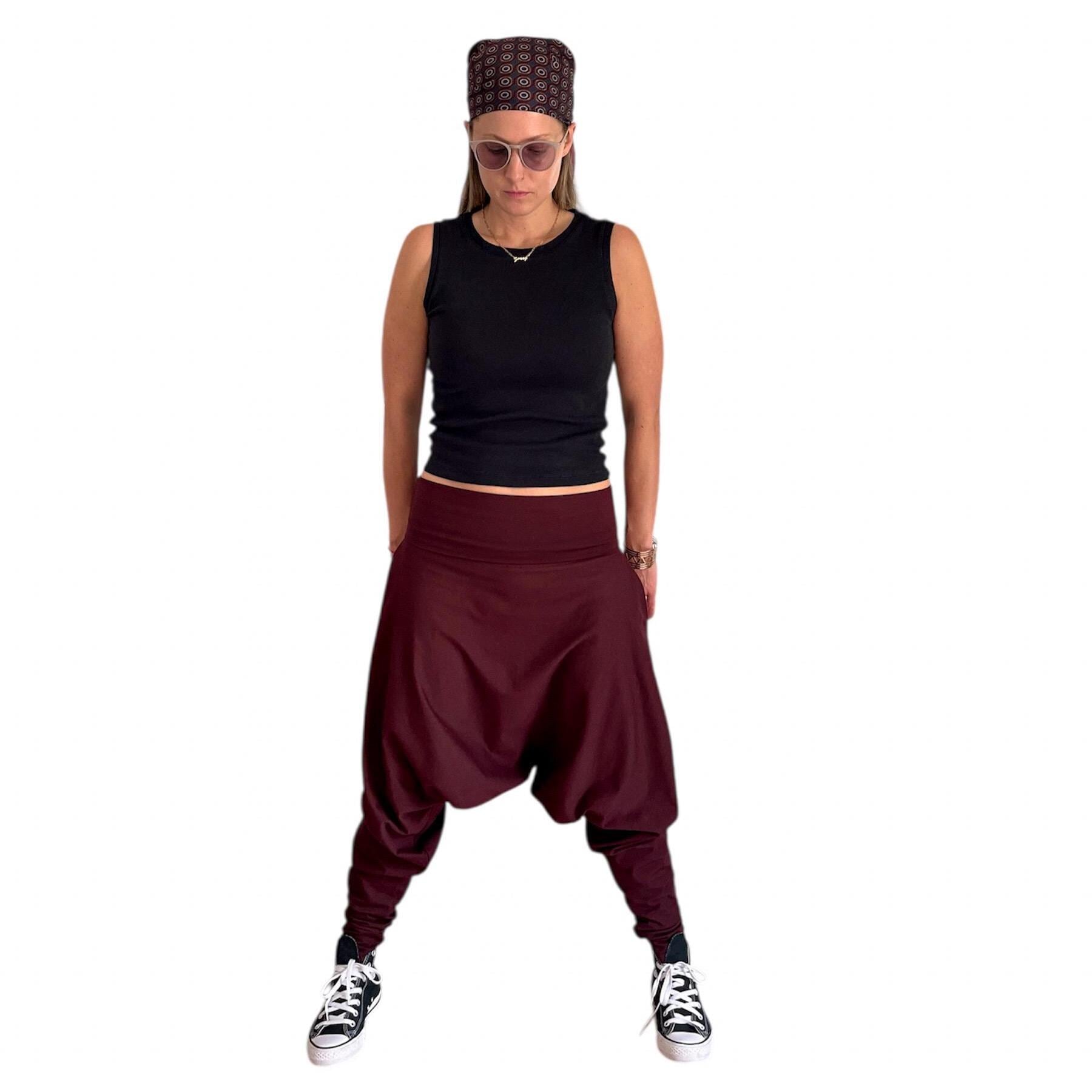 UNISEX HAREM PANTS handmade hippie trousers with control-top waistband | the comfy pant - Merlot