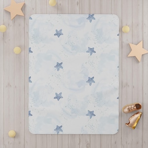 Cozy Starry Sky Toddler Blanket, Nursery Decor, Baby Shower Gift, Soft Toddler Throw, Cute Star Pattern Blanket