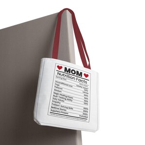 Mom Ernährung Facts Tragetasche - Perfektes Geschenk für Muttertag, Geburtstag oder jeden Anlass, lustig, niedlich, praktisch, wiederverwendbar
