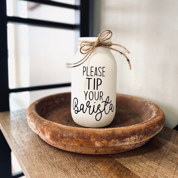 Coffee Shop Tip Jar | Cafe Tip Jar | Custom Tip Jar |