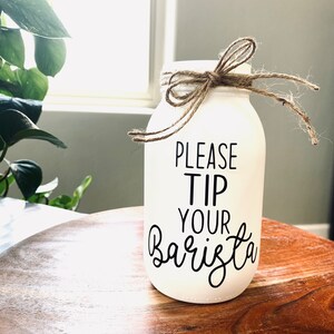 Coffee Shop Tip Jar | Cafe Tip Jar | Custom Tip Jar | - Etsy
