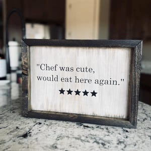 Rustic Chef Review Wood Sign | Kitchen Decor | Kitchen Sign | Wood Kitchen Sign