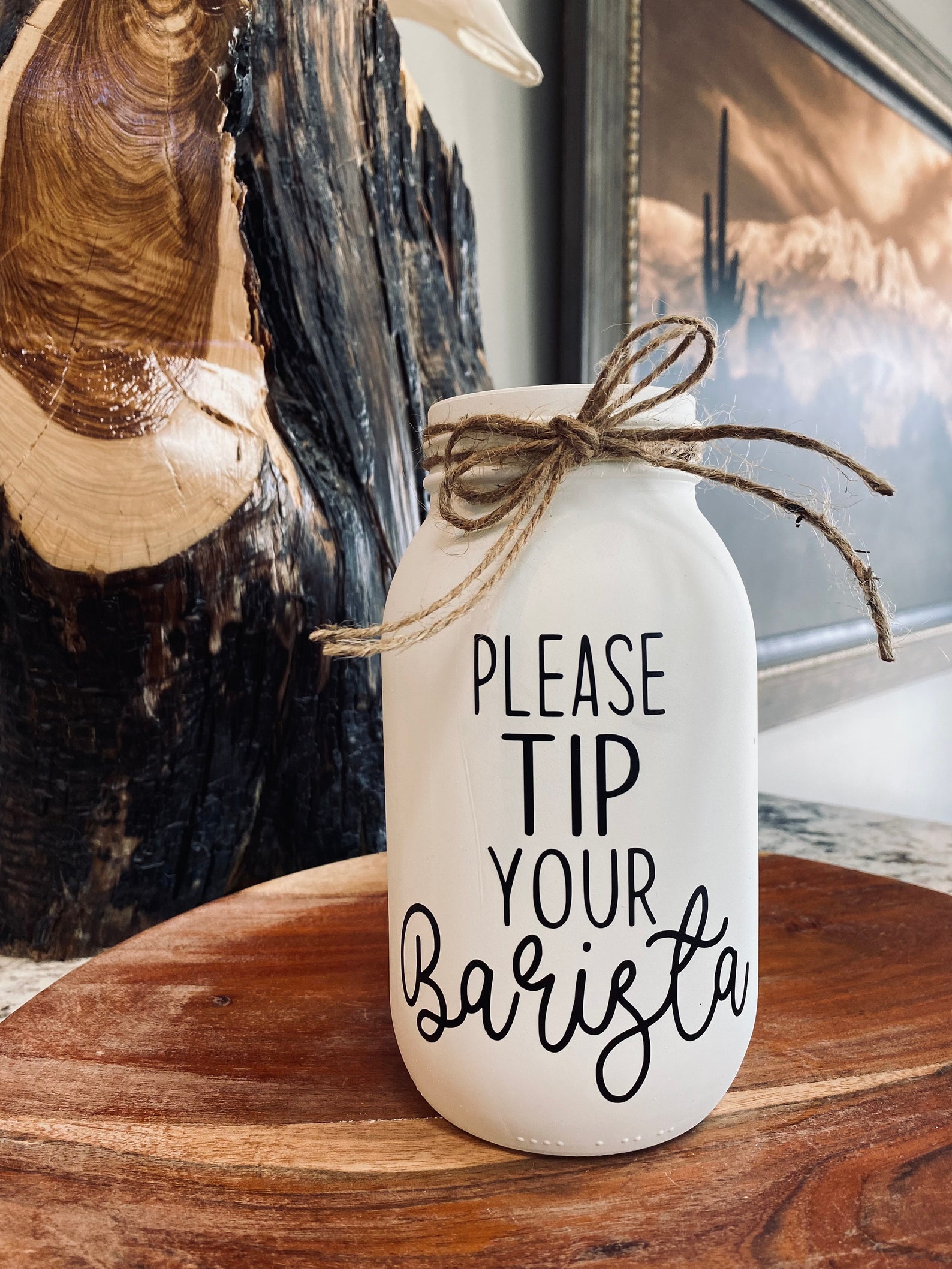 Custom Tip R Coffee Shop Tip Jar | Cafe Tip Jar | Custom Tip Jar | - Etsy