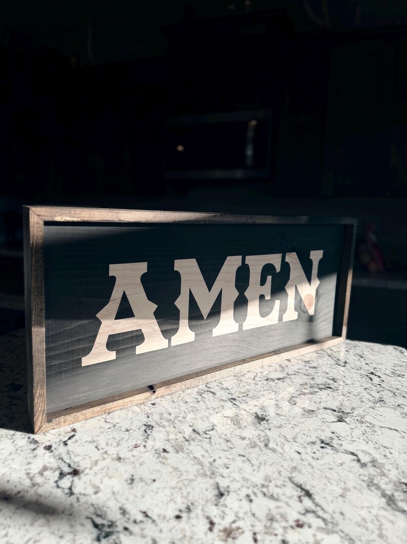 Wooden Amen Rustic Farmhouse Sign - Etsy