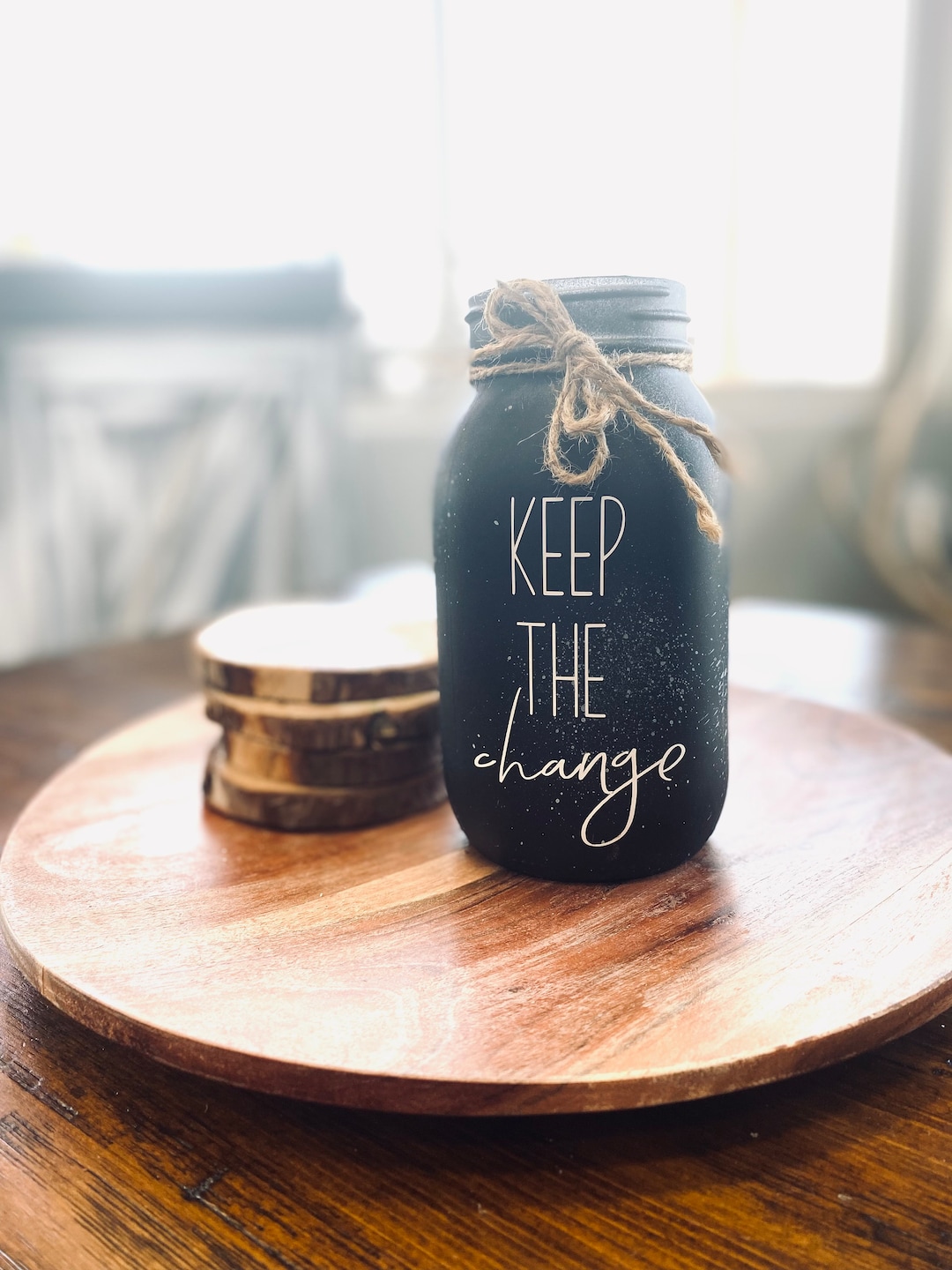 Buy Keep the Change Mason Jar Money Holder Laundry Room Decor Online in ...