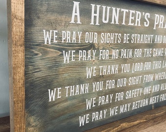 Personalized Hunters Prayer Wooden Sign Rustic Customized Wood Hunting Sign