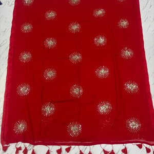 Mul Cotton Saree Embroidery Sequence Without blouse piece