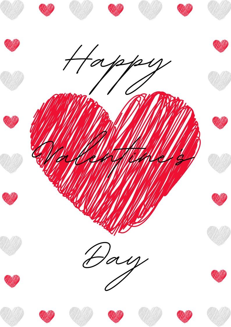 Happy Valentine's Day Print DOWNLOADABLE/PRINTABLE - Etsy