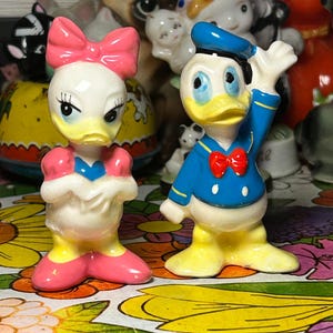 Vintage Made in Japan Donald and Daisy Duck Disney Figurines