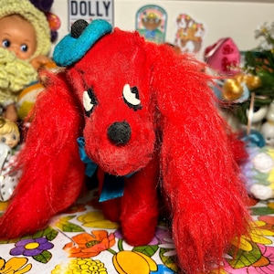 Vintage Red Cocker Spaniel Plush with Beret
