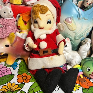 Vintage Weihnachten Santa Baby Pose Puppe.