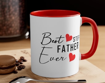 Beste stiefvader ooit - Accent koffiemok, 11oz