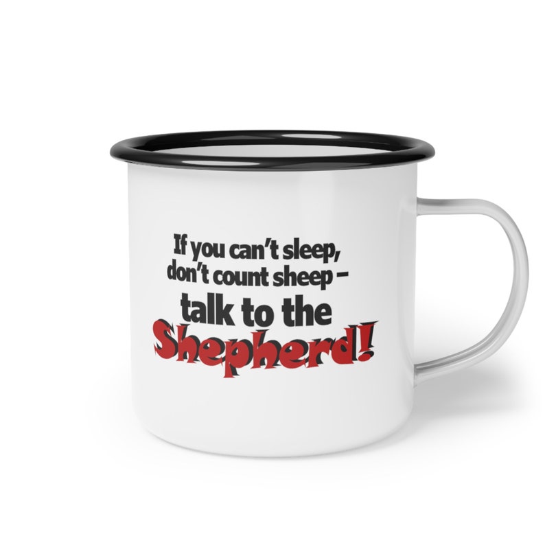 Enjoy your favourite brew and a side of humour Our Enamel Camp Cup features, Christian joke, anti-alkali & acid-proof, with a glossy finish. image 4