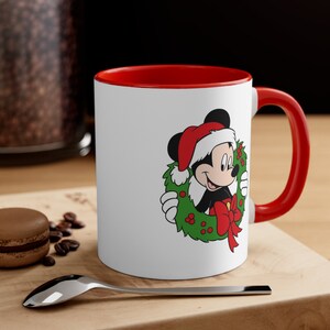 unieke Mickey Mouse Christmas - Accent koffiemok, 11oz, het ideale cadeau voor iedereen. Man, vrouw, volwassenen en kinderen afbeelding 4