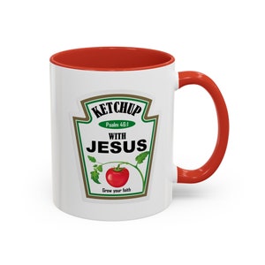 Kaffemugg med accentmotiv "Catch-Up with Jesus" (340 ml, 415 ml) - Inspirerande kristen gåva