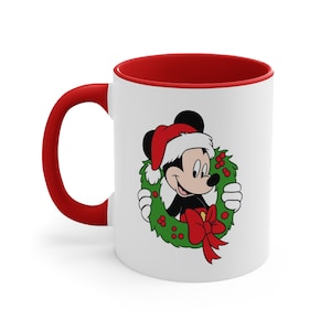 unieke Mickey Mouse Christmas - Accent koffiemok, 11oz, het ideale cadeau voor iedereen. Man, vrouw, volwassenen en kinderen afbeelding 3