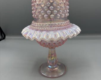 Vintage FENTON 95th Anniversary Fairy Lamp, Empress Rose