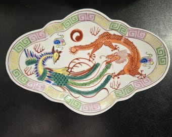 中国民国時代の龍鳳凰手描きの茶碗 ヴィンテージ中国磁器手描き龍と鳳凰ライスボウル 10 個 新品同様