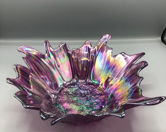 Large purple glass bowl