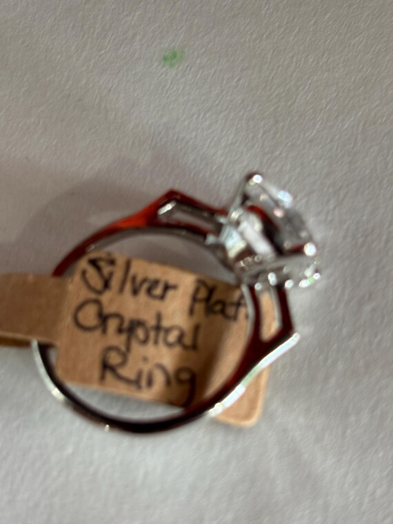 Silver Plate Crystal ring - image 3