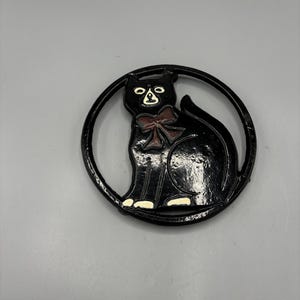 Vintage Retro MCM Cat Cast iron trivet