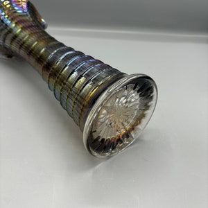 Imperial glazen amethist rookgegolfde vaas