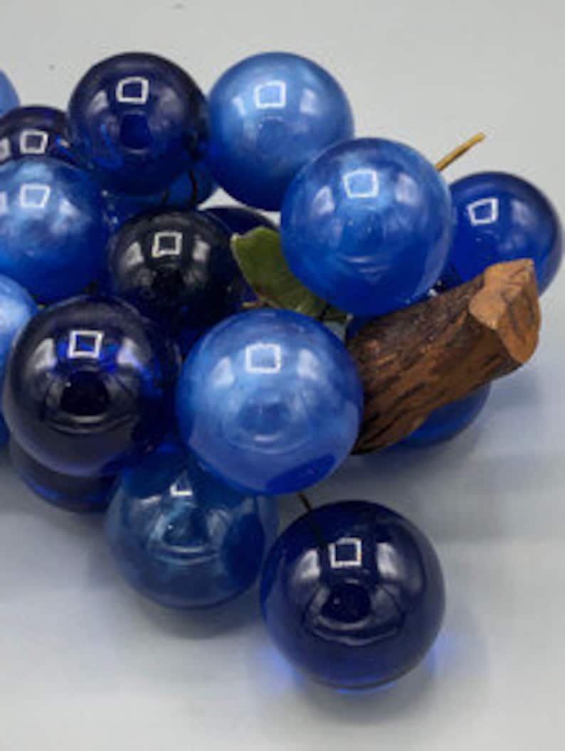 Blue Lucite Grapes Etsy