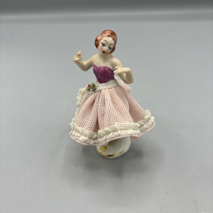 Vinatge Porcelain Dresden Lace Ballerina