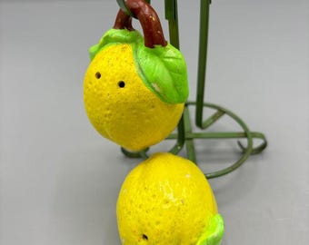 Vintage Lemon S & P Shaker with Caddie
