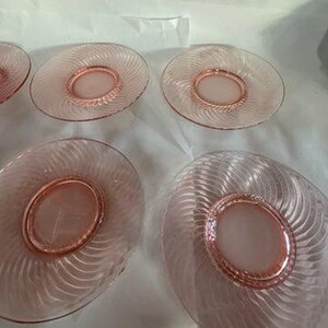Set 6 Imperial pink depression salad plate