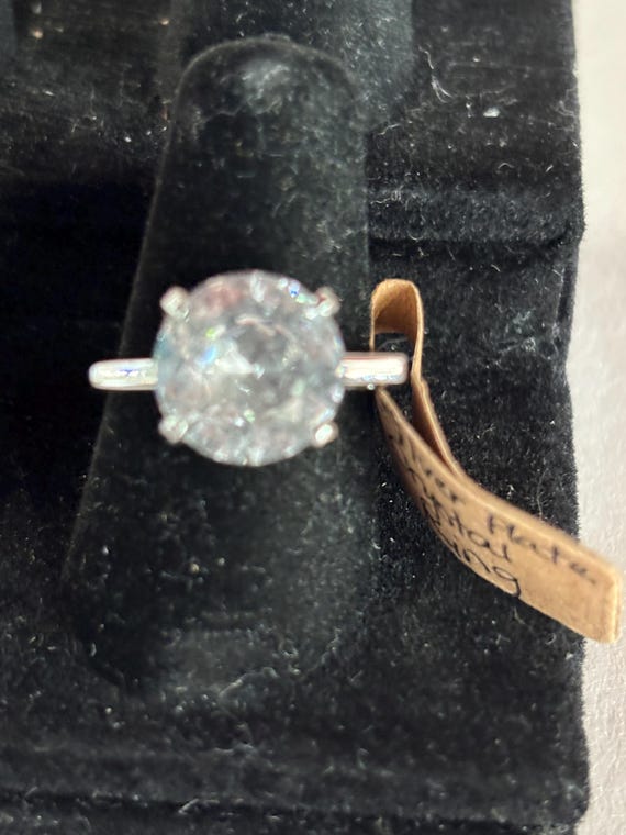 Silver Plate Crystal ring - image 1